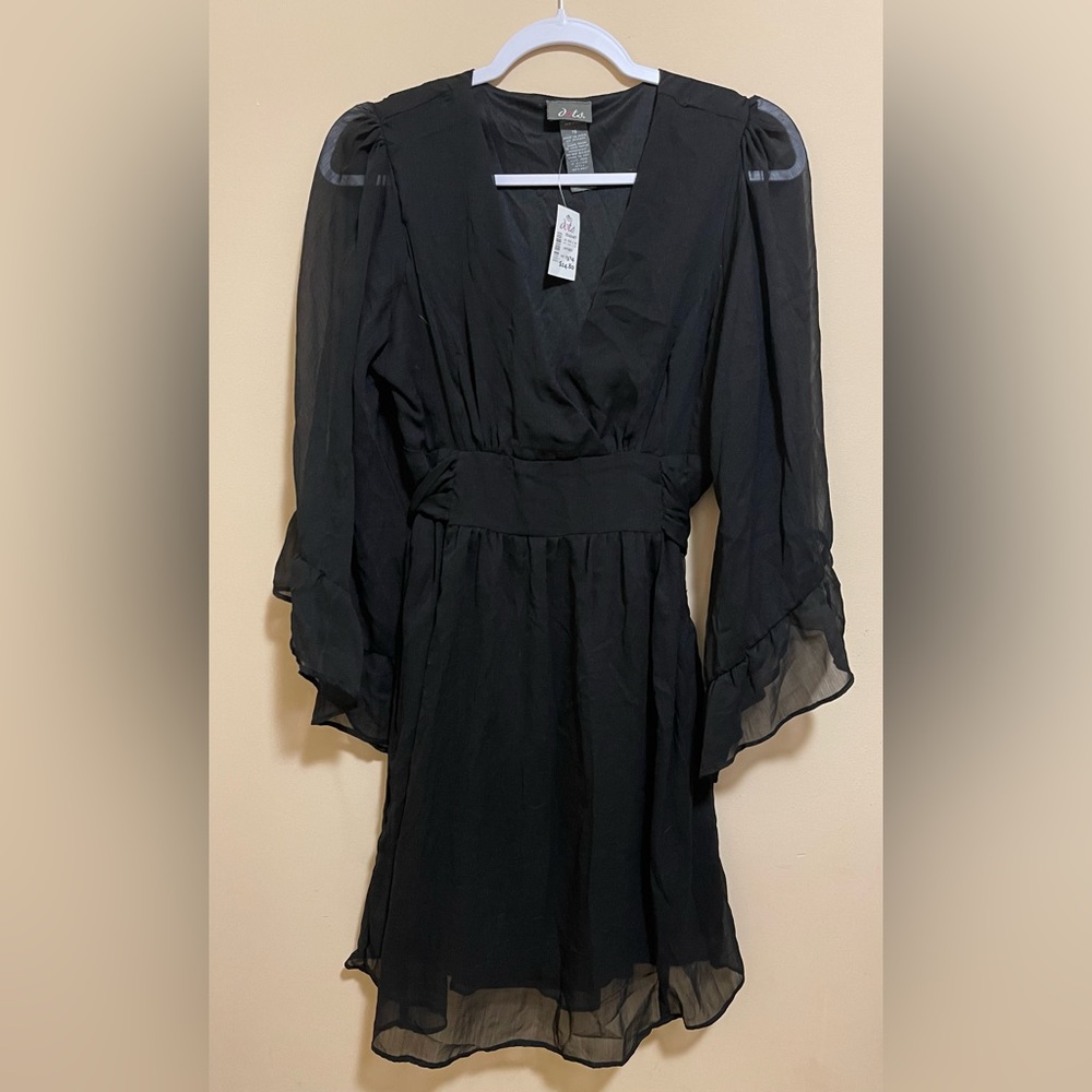 Black Lined Shear Dress